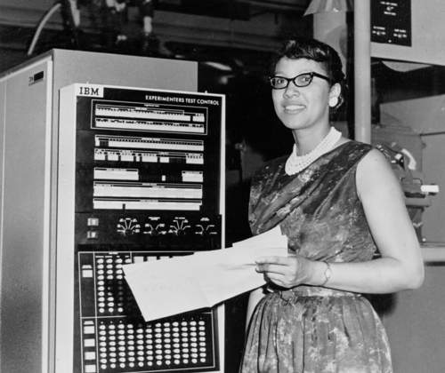 NASA Scientist Melba Roy Mouton with a computer circa 1964. Courtesy of NASA.